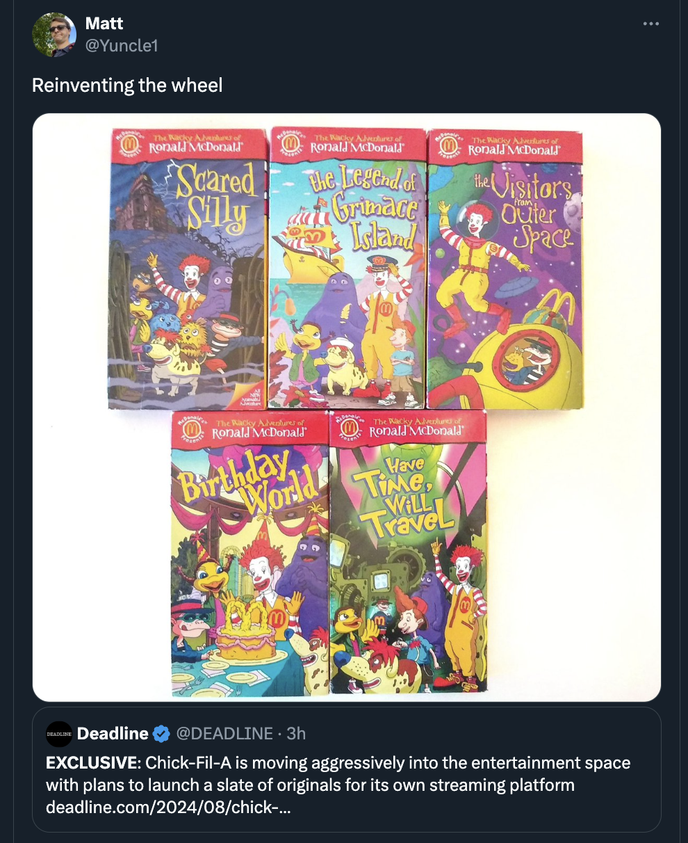 wacky adventures of ronald mcdonald vhs collection - Matt Reinventing the wheel Ronald That Scared Silly Horiauonair The Legend cart Griluace Istand www Birthday World Vave Time Will Travel Visitors Outer Space Deadline Deadline. 3h Exclusive ChickFilA is